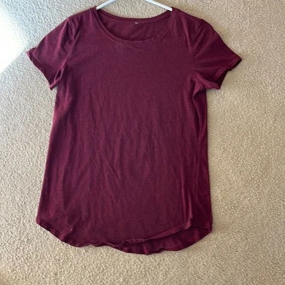 CRZ YOGA Women's Pima Cotton Short Sleeve Berry Heather XS - Picture 1 of 1